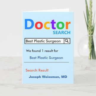 Beste plastische Chirurgen-Suche Dankeskarte