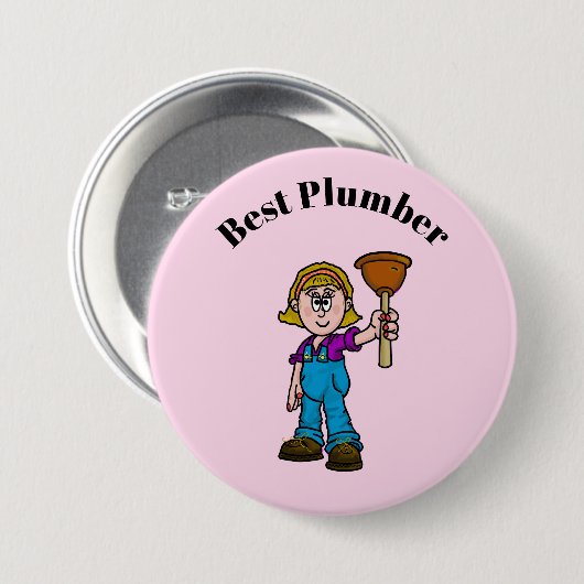 Beste Plumberschaltfläche für Frauen Button (Vorne & Hinten)