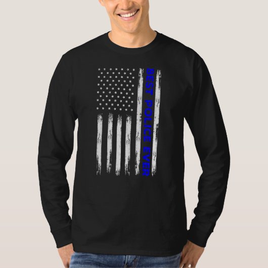Beste Polizei der Blauen Linie mit amerikanischer T-Shirt (Vorderseite)