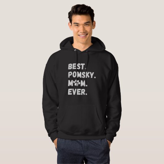 Beste Pomsky Mama je Funny Spitz Husky Dog Hoodie (Vorne ganz)