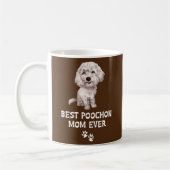 Beste Poochon-Mama je für Bichon Cross Poodle Kaffeetasse (Links)