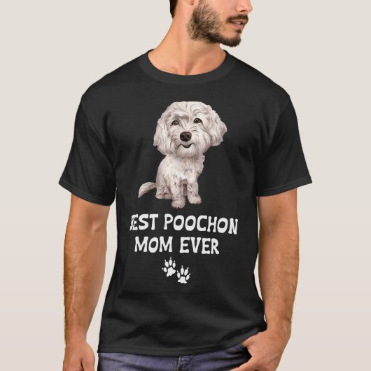 Beste Poochon-Mama je für Bichon Cross Poodle-Lieb T-Shirt (Vorderseite)