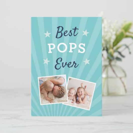 Beste Pop je | Vatertag Foto Karte (Stehend Vorderseite)