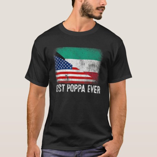Beste Poppa je amerikanisches Kuwait Flag Grafik F T-Shirt (Vorderseite)