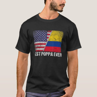 Beste Poppa je Vatertag Kolumbien - Flagge T-Shirt