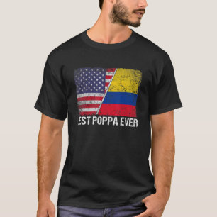 Beste Poppa je Vatertag Kolumbien - Flagge T-Shirt