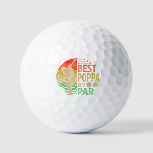 Beste POPPA nach Par Golf Golfer Golfball (Vorderseite)