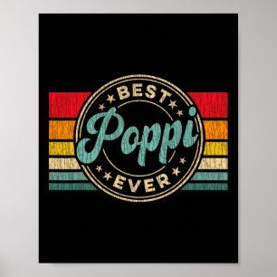 Beste Poppi je Vintag Retro Vater&# s Day-Geschen Poster