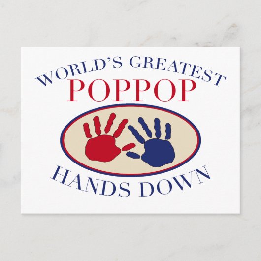Beste PopPop-Hände runter Postkarte (Vorderseite)