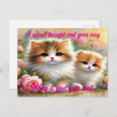 Beste Postkarte für Katzen Liebhaber (Vorne/Hinten)