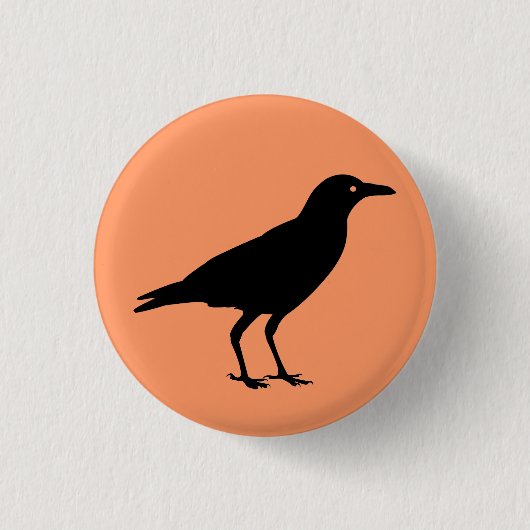 Beste Preis-Schwarz-Krähe Halloween Button (Vorderseite)
