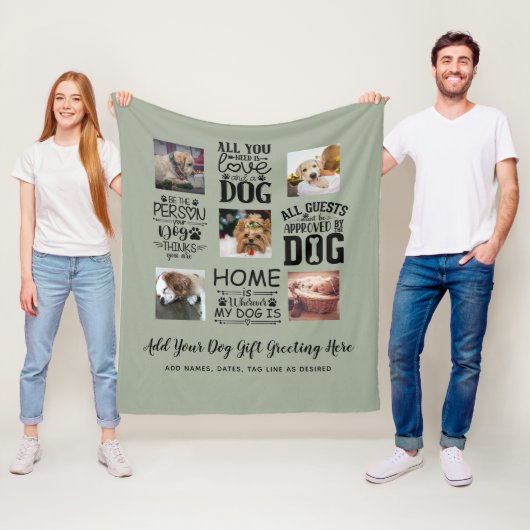 BESTE PREISE! DOG Owner Quotes FOTO COLLAGE Gesche Fleecedecke (Beispiel)