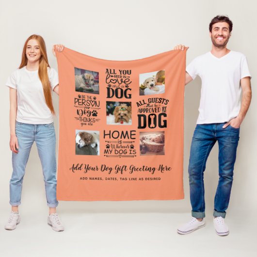 BESTE PREISE! DOG Owner Quotes FOTO COLLAGE Gesche Fleecedecke (Beispiel)