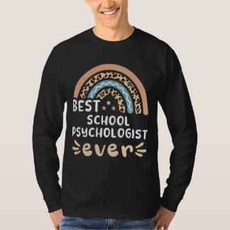 Beste Psychologin der Schule je Leopard Rainbow Gi T-Shirt