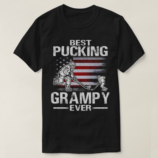 Beste Pucking GRAMPY je Hockey US Flag Vater D T-Shirt (Design vorne)