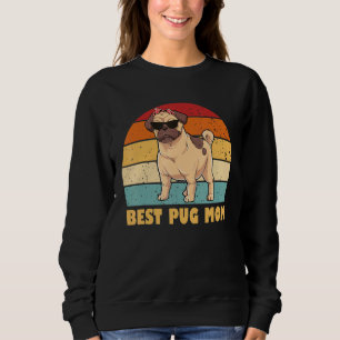 Beste Pug-Mama Damen Pug Vintage Coole Retro-Mama Sweatshirt