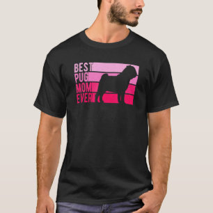 Beste Pug-Mutter Rosa Vintage-Hund Frauen Mutterta T-Shirt