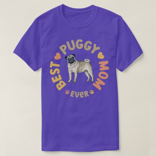 Beste Puggy-Mama je T-Shirt (Design vorne)