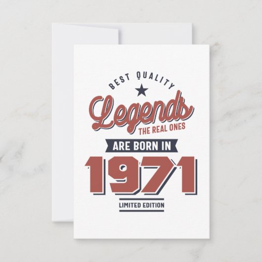 Beste Qualitätslegenden Die Real sind 197 Geboren RSVP Karte (Vorderseite)