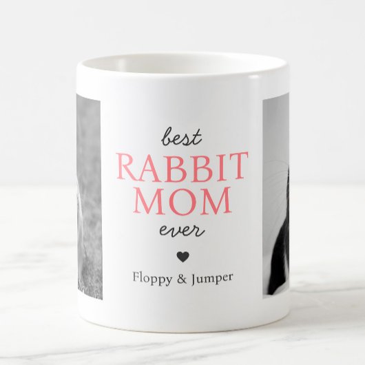 Beste Rabbit-Mama je Fotomaterial mit rosa Text Kaffeetasse