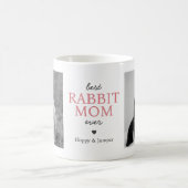 Beste Rabbit-Mama je Fotomaterial mit rosa Text Kaffeetasse (Mittel)