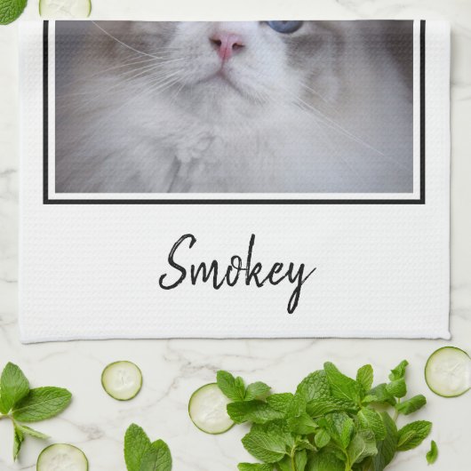 Beste Ragdoll Katze pro Monogramm Name Foto Geschirrtuch (Gefaltet)