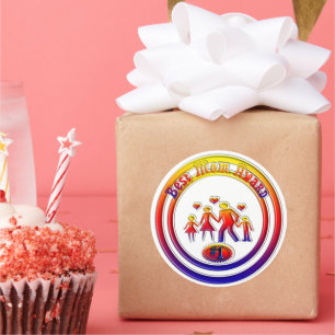 Beste Rainbow-Mama Runder Aufkleber