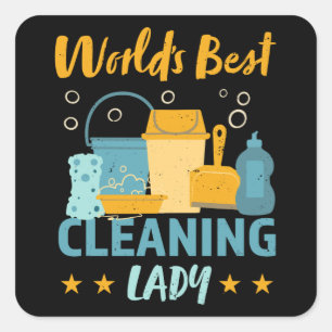 Beste Reinigung Lady Housekeeping Geschenk Quadratischer Aufkleber