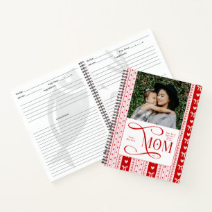 Beste Rezepte Mama Foto Coquette Streifen Muster Notizblock