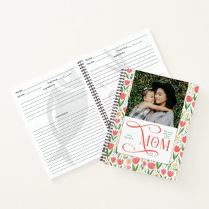 Beste Rezepte Mama Foto Tulpen Blumenmuster Notizblock