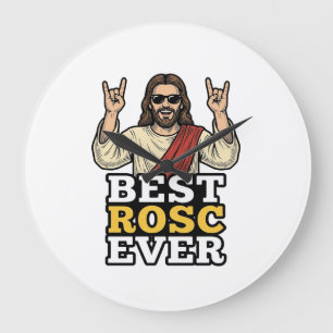 Beste Rosc Aller Zeiten Vintage Rock Hand Religiös Große Wanduhr
