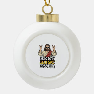 Beste Rosc Aller Zeiten Vintage Rock Hand Religiös Keramik Kugel-Ornament