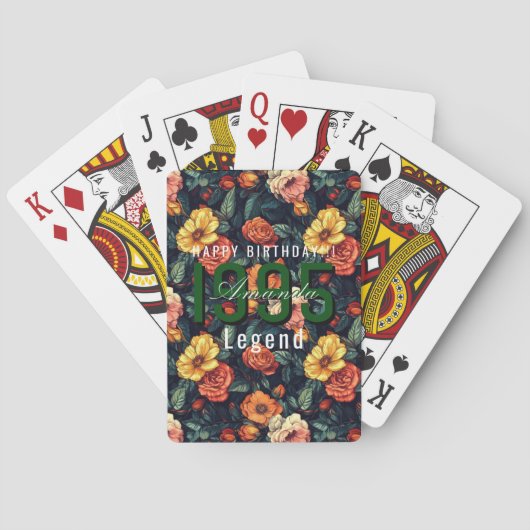 Beste Rosen-Blumengarten-Geburtstagsfeier Spielkarten (Rückseite)
