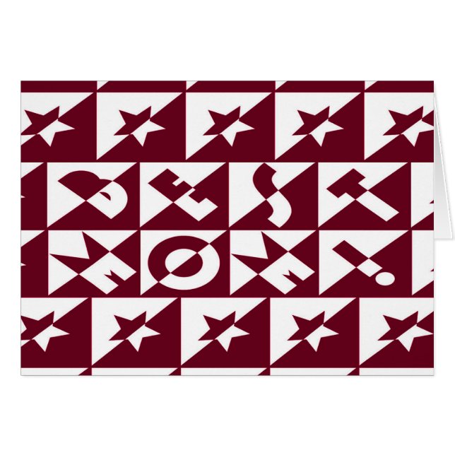 Beste Rot-Weiß-Mama mit Sternen (Vorderseite (Horizontal))