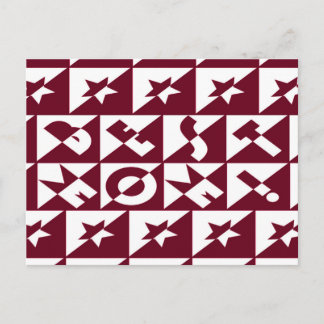 Beste Rot-Weiß-Mama mit Sternen Postkarte