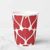 Beste rote Herzen nahtloses dekoratives Design Pappbecher (Rechts)