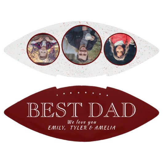 Beste Rote Vater-Familie 3 FotoCollage Football (Paneele)