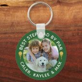 BESTE SCHRITTE VATER NACH PAR Foto Golfer grün Schlüsselanhänger (Vorderseite)