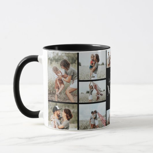 Beste schwarze, moderne minimale Foto-Collage Tasse (Links)