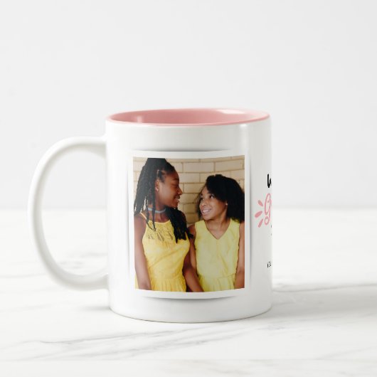 Beste Schwester 2 Foto Zwei-Tonen-Kaffee-Tasse Zweifarbige Tasse (Links)