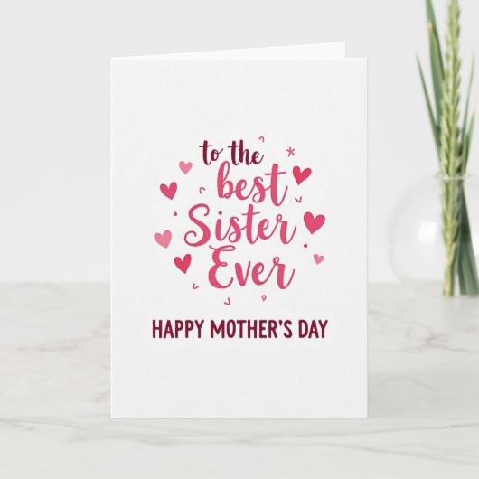 Beste Schwester Aller Muttertagskarte Karte (Vorderseite)
