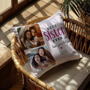 Beste SCHWESTER Aller Zeiten 2 Foto Süßes Geschenk Kissen