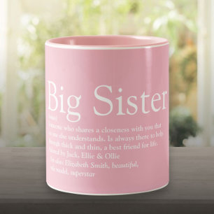 Beste Schwester aller Zeiten Definition Girly Pink Zweifarbige Tasse