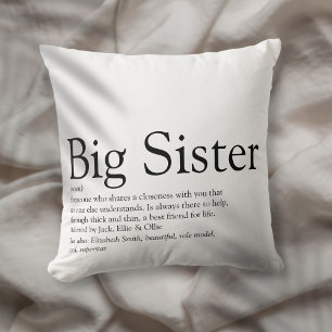 Beste Schwester aller Zeiten Definition Schwarz-We Kissen