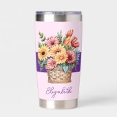 Beste Schwester der Blume gerbera pink Thermobecher (Rückseite)