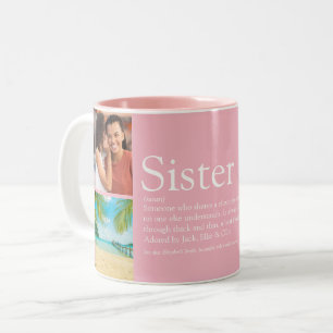 Beste Schwester der Welt Definition 4 Foto Pink Zweifarbige Tasse