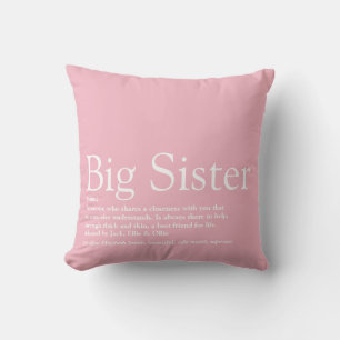 Beste Schwester der Welt Definition Girly Pink Kissen