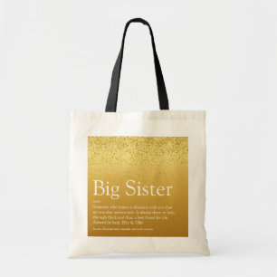 Beste Schwester der Welt Definition Gold Glitter G Tragetasche