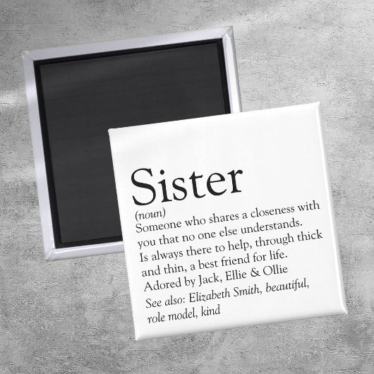 Beste Schwester der Welt Definition Magnet