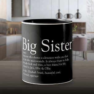 Beste Schwester der Welt Definition Schwarz-Weiß-S Zweifarbige Tasse